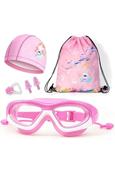 Generic [Upgrade] Kids Swim Goggles with Swimming Cap for Boys Girls Age 3-14...