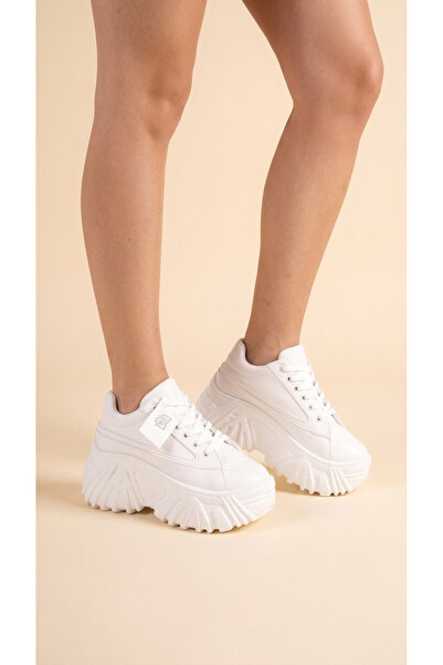 Moda Lime Lace-Up High Sole Skin Casual Women's Mesh Sneaker Sports Shoes