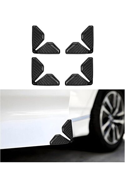 Generic 4 Pcs Car Door Corner Guards, Carbon Fibre Black, Self Adhesive PVC E...