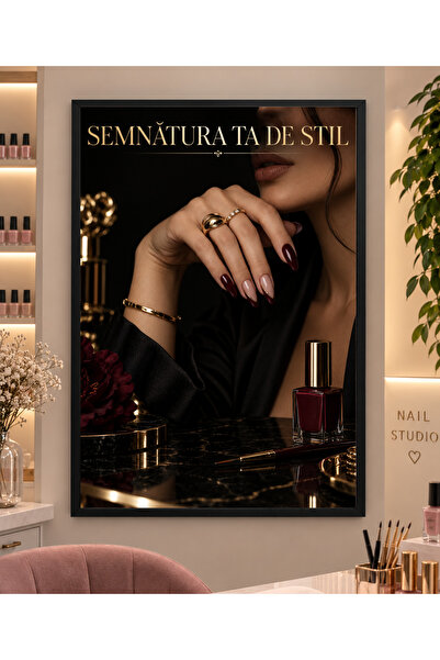 Miutic Print Studio Tablou decorativ pentru Nail Studio „Semnătura ta de stil...