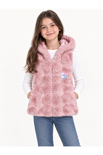 markam pink Buple Peluş Yelek İçi Astarlı Kız Çocuk