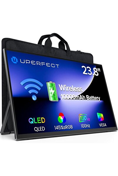 UPERFECT Wireless Portable Monitor with Battery 10000mAh, 23.8" 1080P FHD 100...
