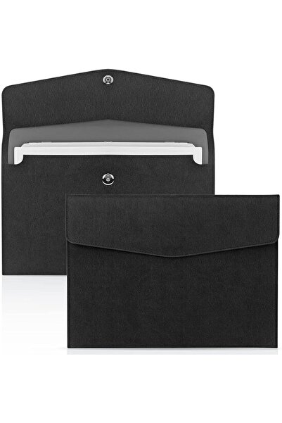 GENERAL 2-Piece Black Pu Leather Document Envelope Waterproof File Organizer ...