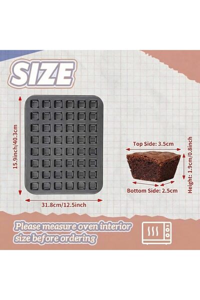 Teenyyou 1 Pcs Mini Brownie Bites Pan Square Baking Pans 48-cavity Square Small Muffin Tin Nonstick