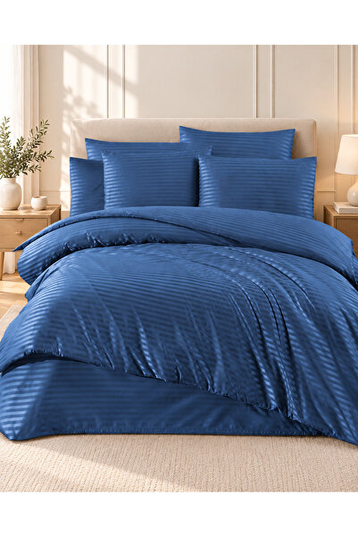 Tek Kişilik Pamuk Saten Nevresim Takımı 160x220 cm Düz Çarşaflı 3 Parça Yatak Seti