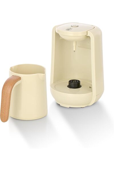 ALSAIF 480-Watt Electric Turkish Coffee Maker, white/Wooden E03462