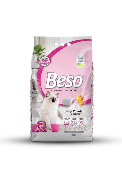 Beso Beach بيسو فرشاة قطط متكتلة برائحة بودرة الأطفال - تحكم قوي بالروائح وسر...