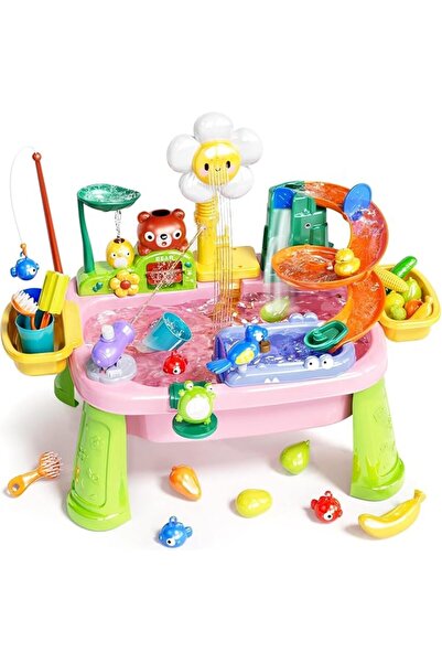 XICEN Water Table Play Sink Toys for Toddlers, Kids Play Kitchen Sink with Ru...