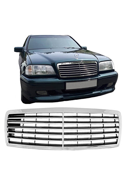 CΑRΝΕR Μάσκα για Mercedes-Benz C-Class W202 93-01 Avantgarde Χρώμιο / Μαύρο 1...