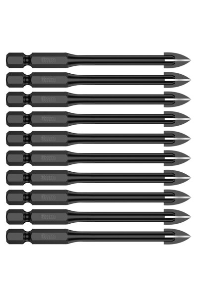 Choice 10PCS 40/10PCS 6mm Cross Hex Drill Bit Set Tile Porcelain Punch Holes ...