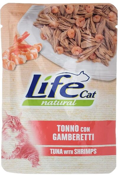 Life Cat حقيبة لايف كات بالتونة والروبيان 70 جرام