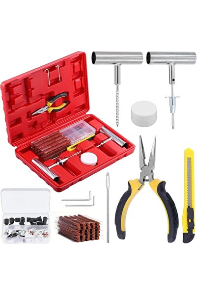 Yelajoy 58Pcs Heavy Duty Tire Repair Kit, Universal Tubeless Tire Patch Plug ...