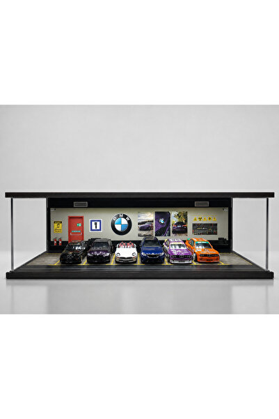 Diecast Toyblox BMW V2 Diorama Garaj 1/64 Ölçek 8, LED Işıklı USB Kablolu Mod...