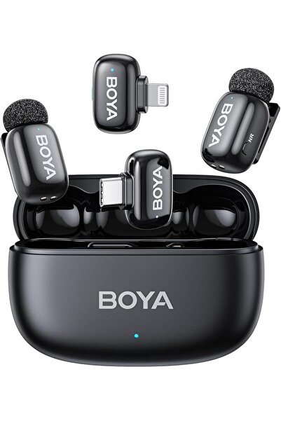 Boyacım ميكروفون لافالير لاسلكي BOYA Mini 2 مع إلغاء الضوضاء بالذكاء الاصطناع...