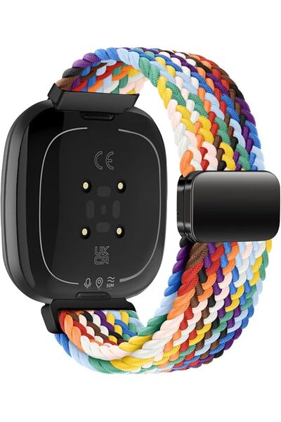 GENERAL حزام ساعة من النايلون متوافق مع Fitbit Versa 3/Versa 4/Fitbit Sense/S...