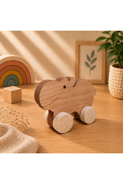 websunday Wooden Honey Toy Hippo Natural Handmade Toy