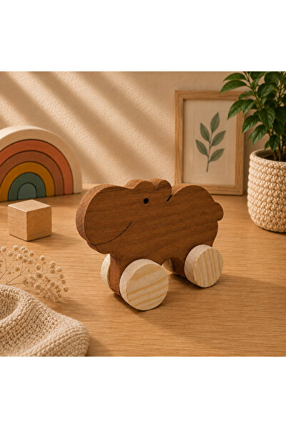 websunday Wooden Honey Toy Hippo Natural Handmade Toy