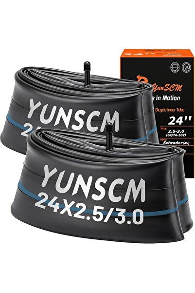 GENERAL 2-PCS 24" Heavy Duty Fat Bike Tubes 24x2.5/3.0 AV32MM Schrader Valve ...