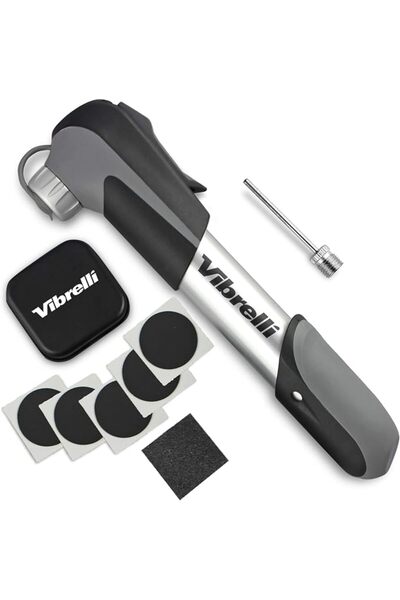Vibrelli Mini Bike Pump - Presta & Schrader Bicycle Pump - 120 PSI Tire Pump ...