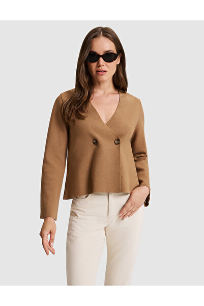 Pierre Cardin Camel Regular Fit Knitwear Cardigan 50331256-Vr015