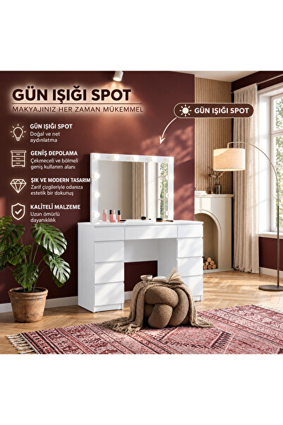HERMOBİ ALİNA GÜN IŞIĞI MAKYAJ MASASI
