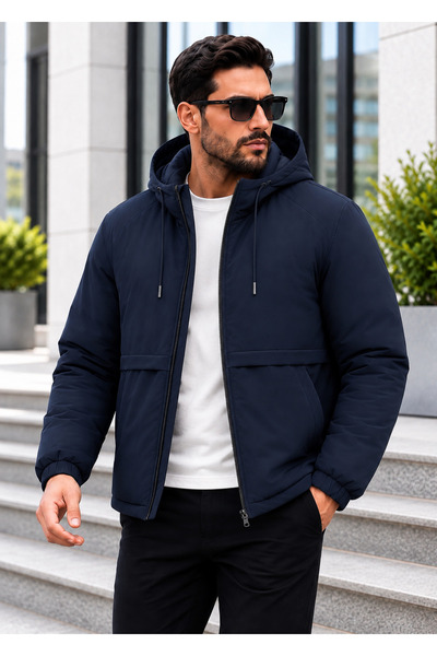 BOYS MANS Water and Windproof Men's Hooded Winter Coat Quilted Coat