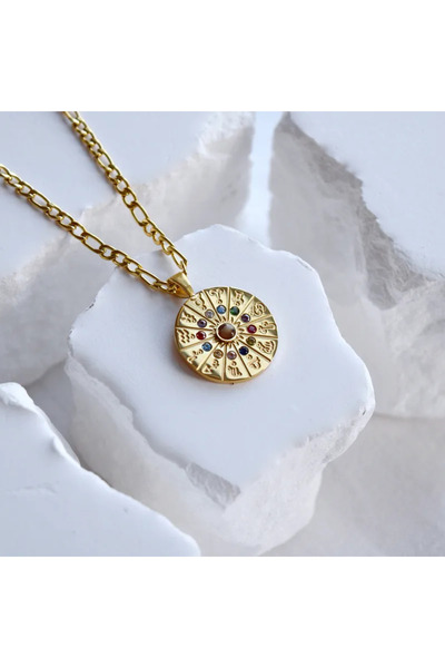 Peach Jewelry Mενταγιον Ζωδιακος Κύκλος ατσάλι