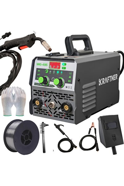 KRAFTNER Aparat de sudura invertor sarma fara gaz MIG MMA TIG, 3 IN 1, 495A, ...