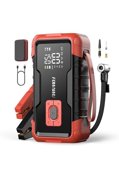 FOWAWU Car Jump Starter with Air Compressor, 8000A Battery Booster