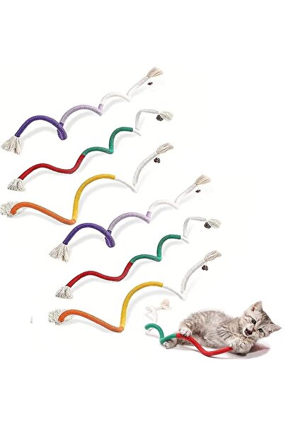 Alybrol 6-Pack Rope Cat Chew Toys - Interactive 27.6" Kicker Toys for Indoor ...