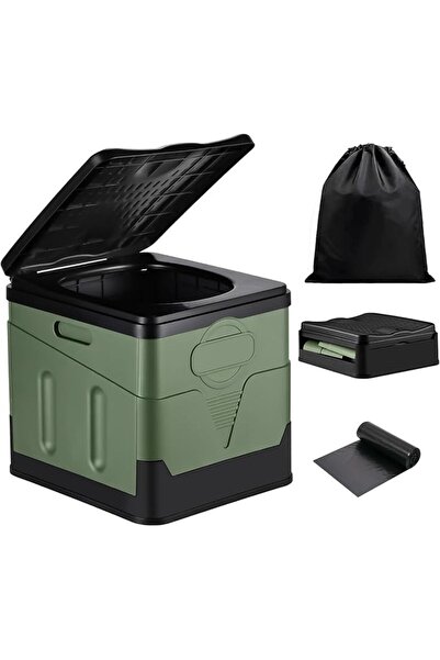AOMIGE Portable Folding Camping Toilet,Vehicle-Mounted Emergency Potty with L...