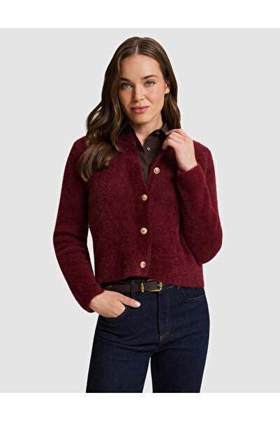 Pierre Cardin Burgundy Crop Top Knitwear Cardigan 50331252-Vr014