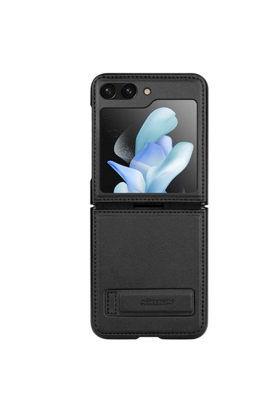 Nillkin Husă pentru Samsung Z Flip 5, Piele Qin, Piele PC - Negru