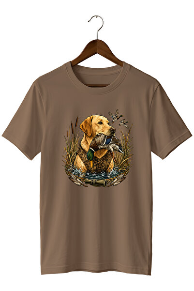WİDİ Ανδρικό μπλουζάκι με στάμπα Labrador Duck Hunt – Κοντομάνικο μπλουζάκι μ...