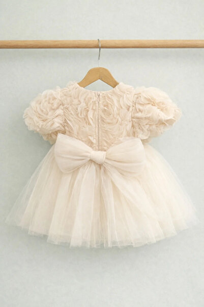 Little Ya Ya Love Girl's Rose Top and Rose Bottom Tulle Detailed Bow Dress