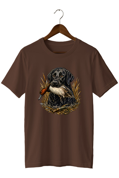WİDİ Ανδρικό μπλουζάκι με στάμπα Labrador Duck Hunt – Κοντομάνικο μπλουζάκι μ...