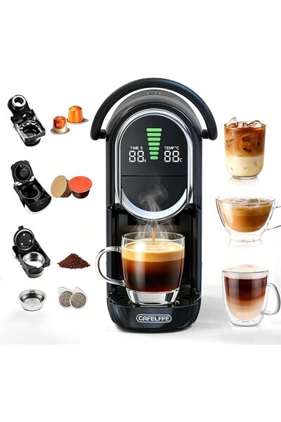 Cafelffe ماكينة قهوة كبسولات 4 في 1 مع إمكانية ضبط درجة الحرارة وقوة القهوة |...