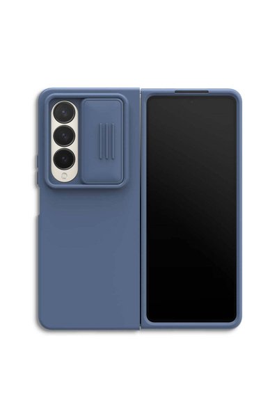 Nillkin Case for Samsung Z Fold 4, CamShield Silky, TPU - Midnight Black Blue