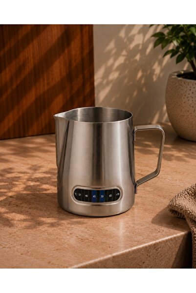 BrewCups Dereceli Süt Potu Pitcher Barista Kahve Süt Köpürtme Potu 600 ML