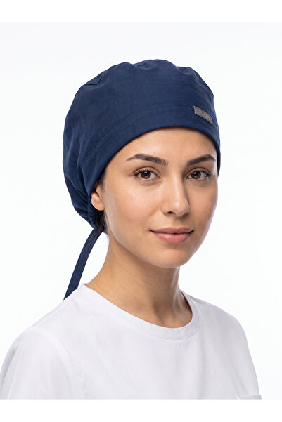 Class Üniforma Düz Lacivert Cerrahi Bone Ter Bantlı Hemşire Doktor Bonesi Unisex