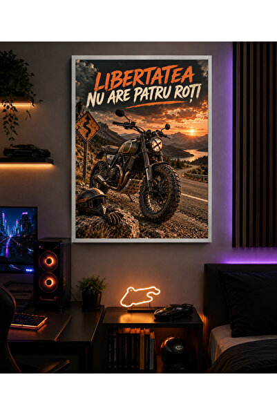 Miutic Print Studio Tablou decorativ pentru motocicliști „Libertatea nu are p...