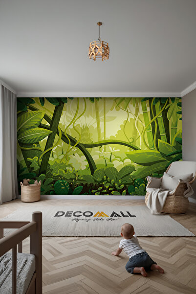 DECOMALL KİDS-153 Çocuk Bekek Genç Odası Tek Parça Duvar Kağıdı Kabartmalı 3D Görünümlü Yapışkan Hediyeli