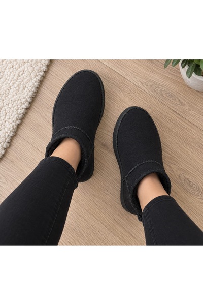 brawerlife Women's Winter Thick Sole Fur Lined Suede Slippers & Home Shoes