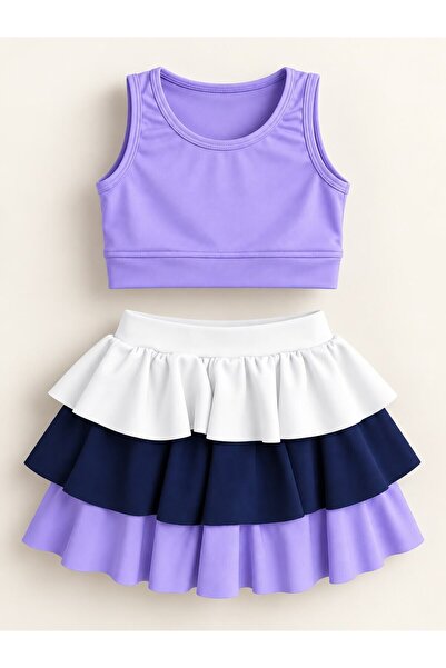 My Kids Wear Girls' Ruffled Skirt Swimsuit Set – Stylish and Comfortable Desi...