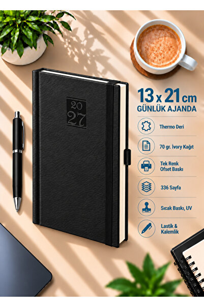 Mr.Notebook Kişiye Özel İsim Yazılı Siyah 13x21 Ajanda