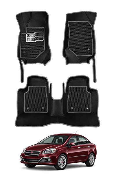 stiloto Fiat Linea Sedan (2007-2018) Uyumlu 8D Deri Oto Paspas - Noktalı Desen