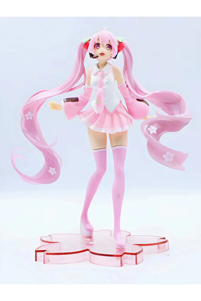 DEK Hatsune Miku Sakura Vocaloid Pembe Anime PVC Figür 19 cm