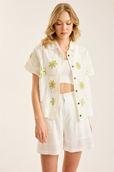 HomeStore Floral Embroidered Shirt