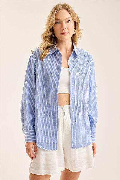 HomeStore Striped Mini Drop Hem Shirt