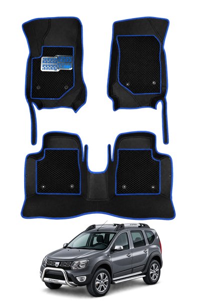 stiloto Dacia Duster SUV (2010-2017) Uyumlu 8D Deri Oto Paspas - Noktalı Desen